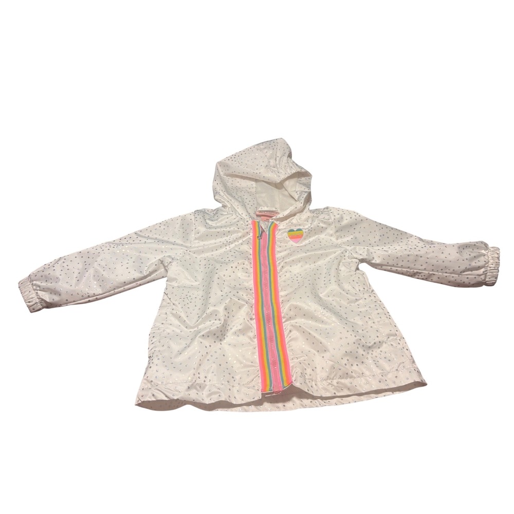Juicy Couture Toddler Girls White Rainbow Zip Polka Dot Windbreaker Jacket 18M